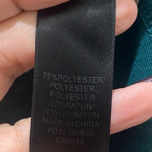 Adrianna Papell Emerald Green Swiss Dot 3/4 Sleeve Blouse, S - Picture 4 of 7